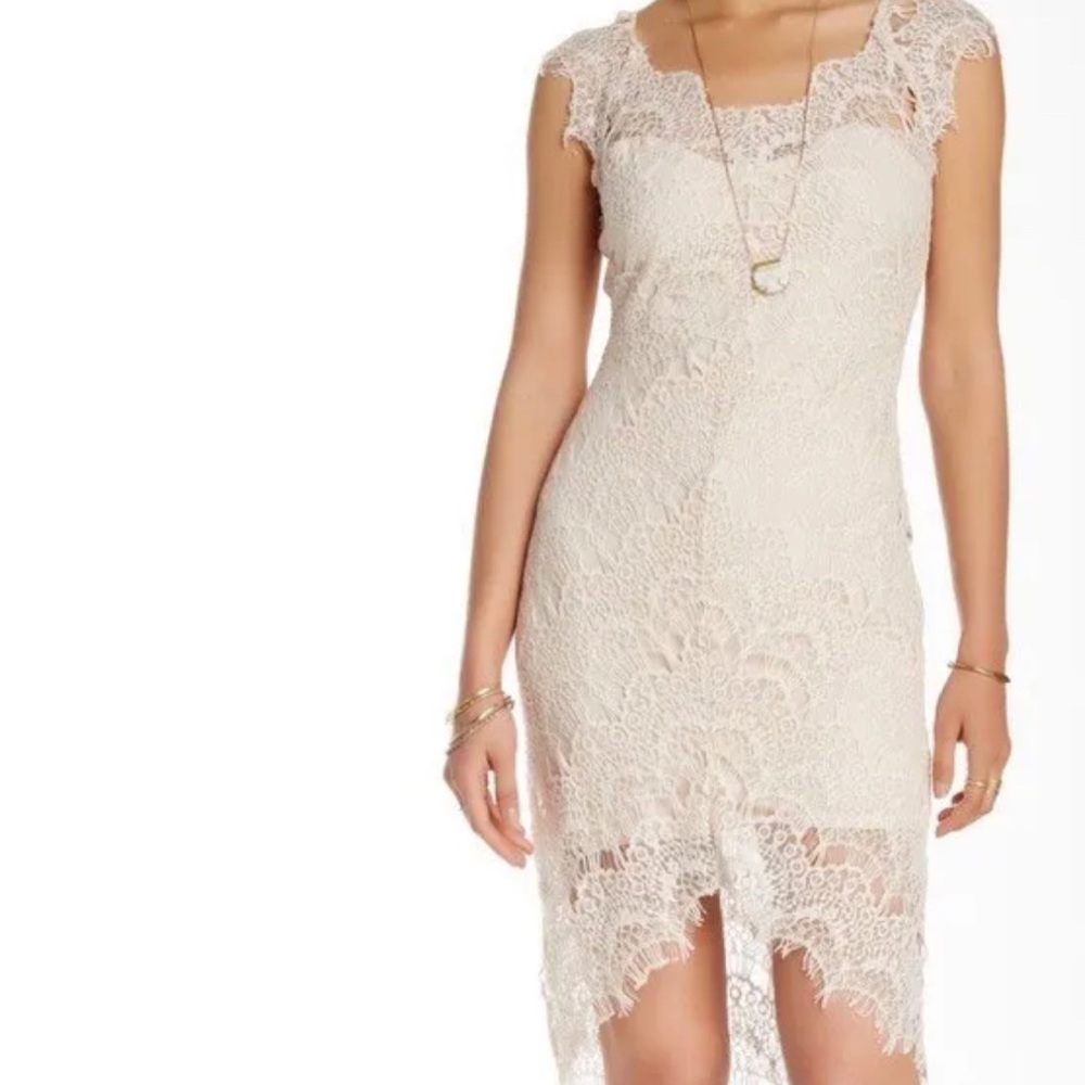 Free People Blush Lace Peek-A-Boo Slip Dress Size Medium